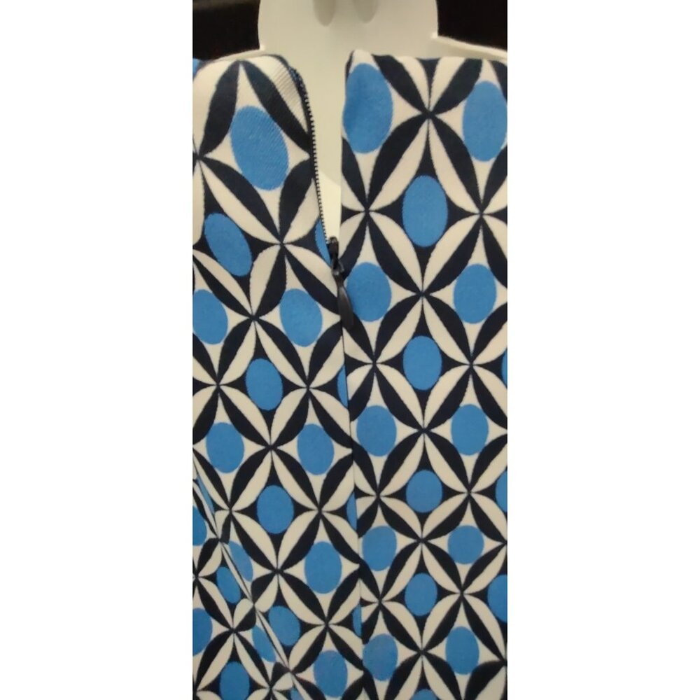 AB Studio Women Dress With Necklace Sleeveless Midi Size 6 Dots Black White Blue - Picture 4 of 12